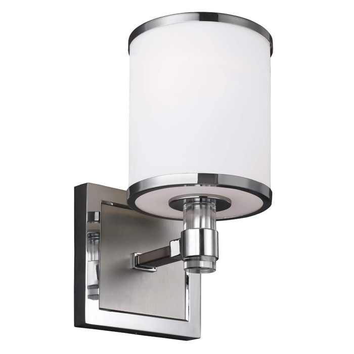 Prospect Park 1 Light Wall Light - Satin Nickel with Chrome