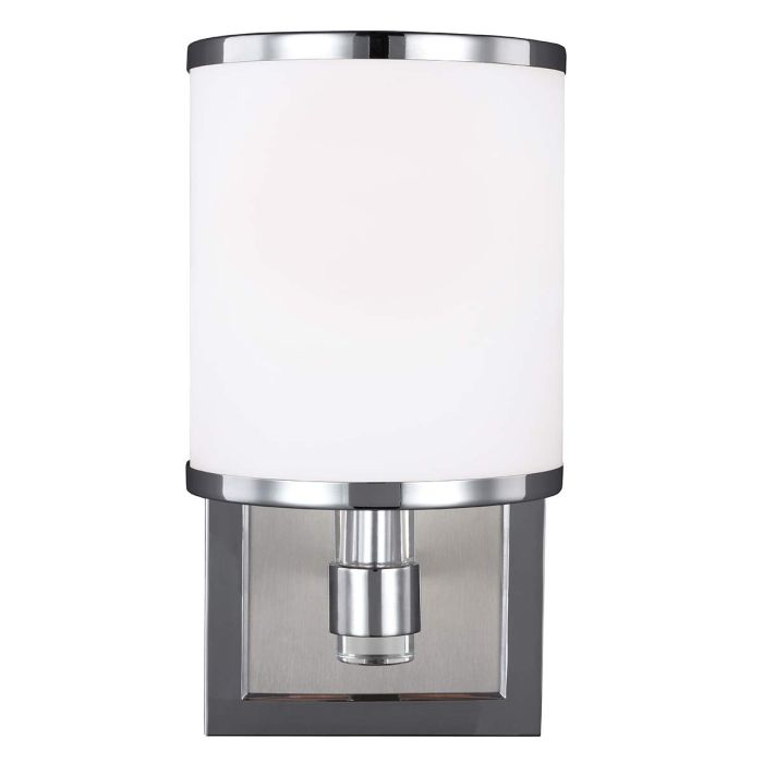 Prospect Park 1 Light Wall Light - Satin Nickel with Chrome