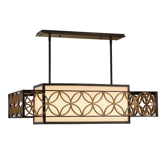 Remy 4 Light Pendant Light - Heritage Bronze / Parissiene Gold