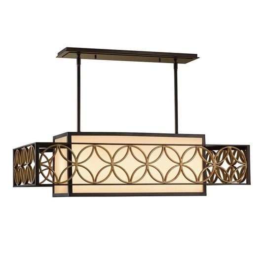 Remy 4 Light Pendant Light - Heritage Bronze / Parissiene Gold