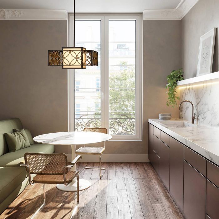 Remy 1 Light Pendant Chandelier Light - Heritage Bronze / Parissiene Gold