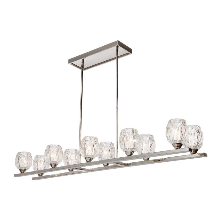 Rubin 10 Light Island Chandelier - Polished Nickel