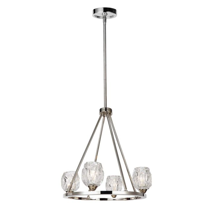 Rubin 4 Light Chandelier - Polished Nickel