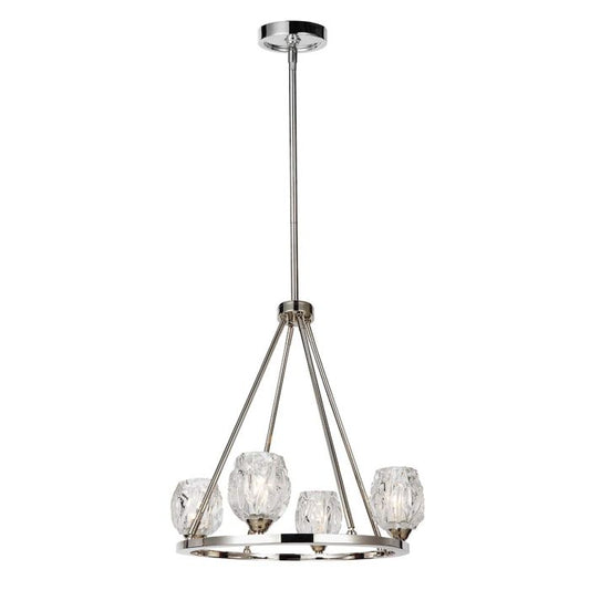 Rubin 4 Light Chandelier - Polished Nickel