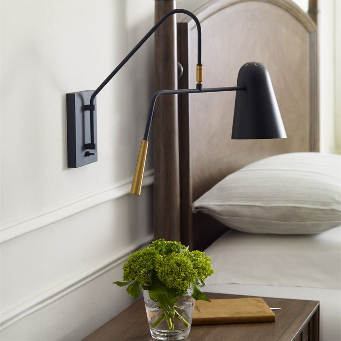 Simon 1 Light Wall Light - Midnight Black