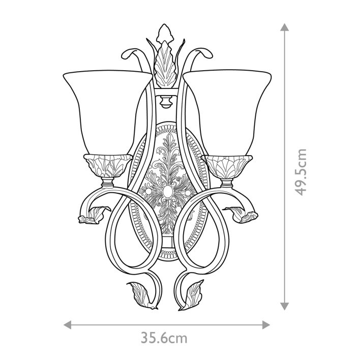 Sonoma Valley 2 Light Wall Light - Aged Tortoise Shell