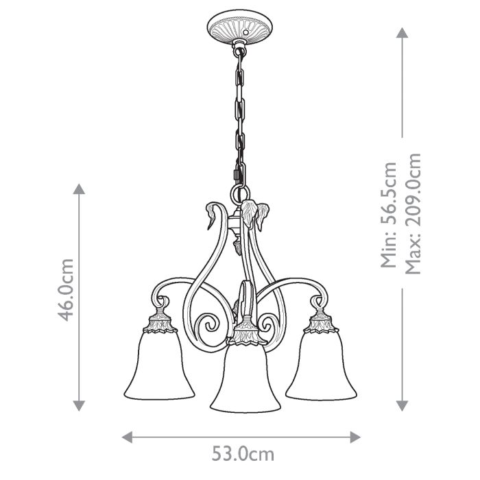 Sonoma Valley 3 Light Chandelier - Aged Tortoise Shell