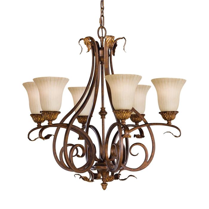 Sonoma Valley 6 Light Chandelier - Aged Tortoise Shell