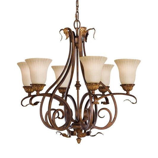 Sonoma Valley 6 Light Chandelier - Aged Tortoise Shell
