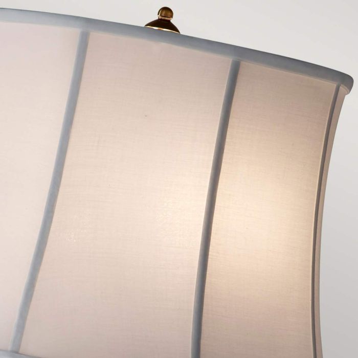 Stateroom 2 Light Floor Lamp - Bali Brass with White Shade