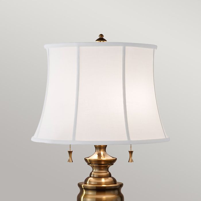 Stateroom 2 Light Table Lamp - Bali Brass with White Shade