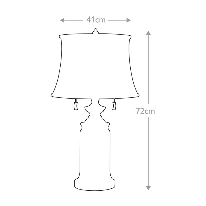Stateroom 2 Light Table Lamp - Bali Brass with White Shade