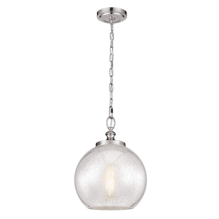 Tabby 1 Light Pendant - Brushed Steel