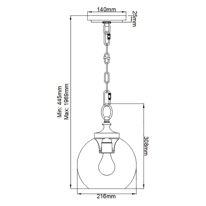 Tabby 1 Light Mini Pendant - Polished Nickel