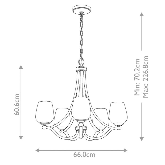 Vintner 5 Light Chandelier - Satin Nickel