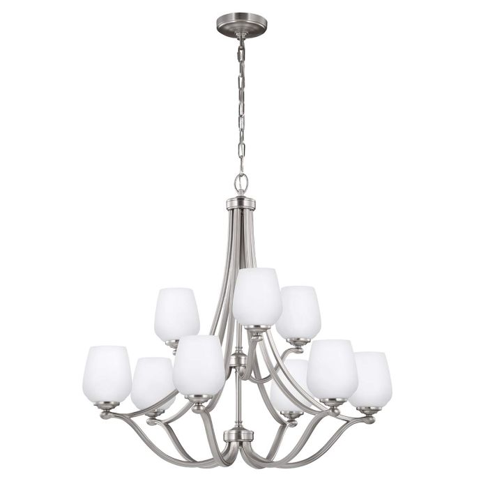 Vintner 9 Light Chandelier - Satin Nickel