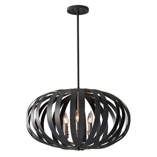 Woodstock 6 Light Large Chandelier - Textured Black