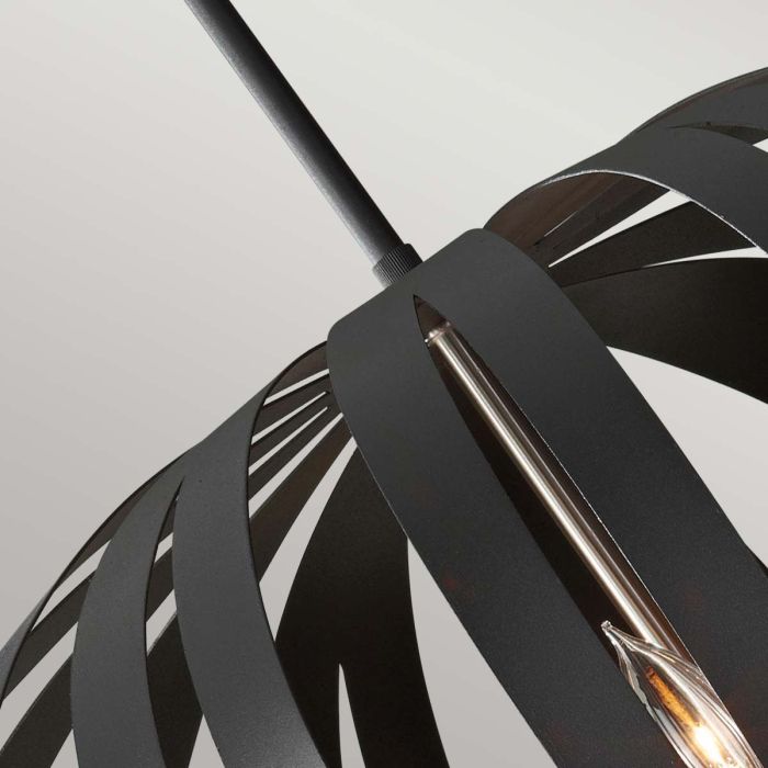 Woodstock 6 Light Large Chandelier - Textured Black