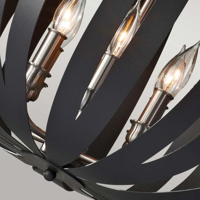 Woodstock 6 Light Large Chandelier - Textured Black
