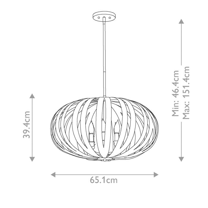 Woodstock 6 Light Large Chandelier - Textured Black