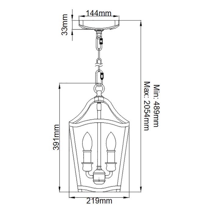 Yarmouth 3 Light Pendant - Painted Aged Brass