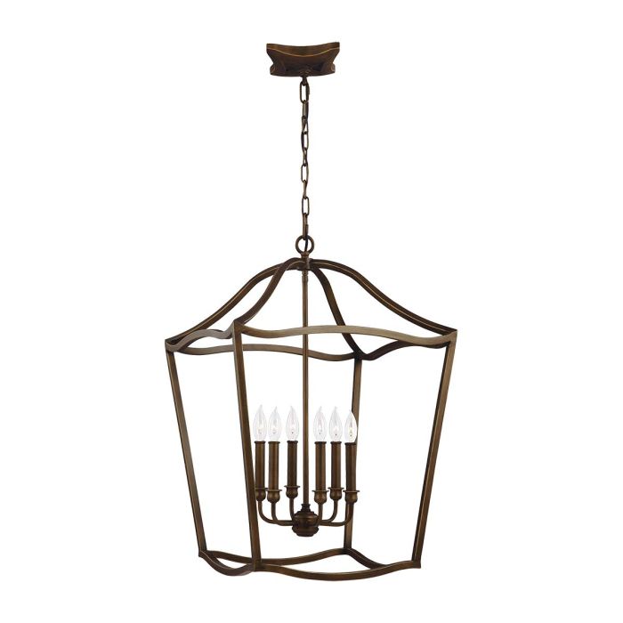 Yarmouth 6 Light Pendant - Painted Aged Brass