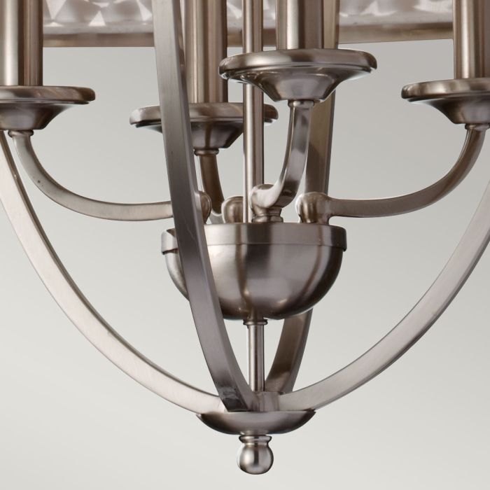 Zara 4 Light Large Chandelier - Brushed Steel