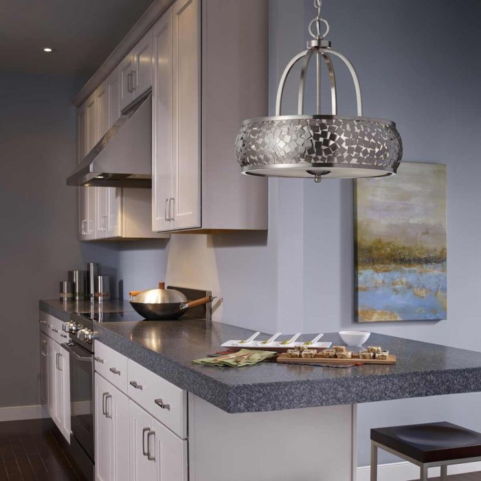 Zara 4 Light Chandelier - Brushed Steel