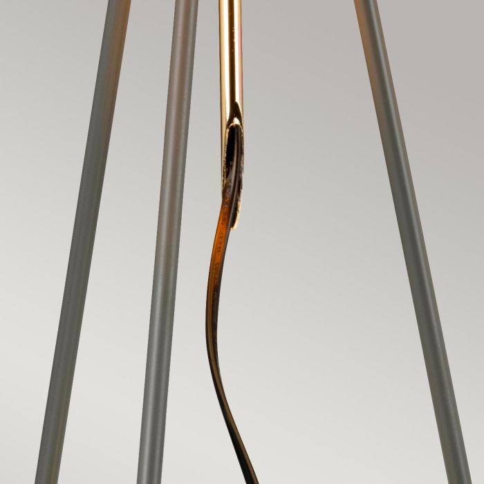 Ferrara Table Lamp - Dark Grey Polished Gold with Grey with Metallic Gold Lining Shade