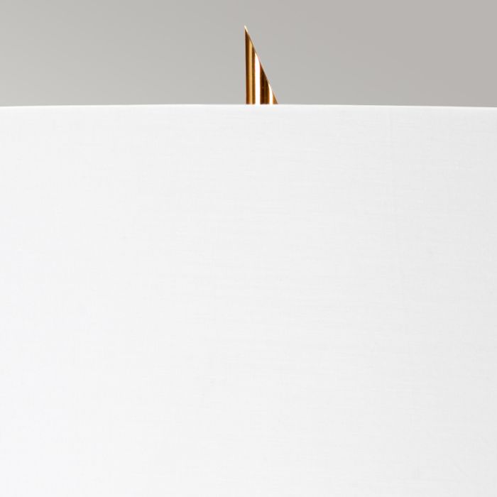 Ferrara Table Lamp - White Polished Gold with White with Metallic Gold Lining Shade