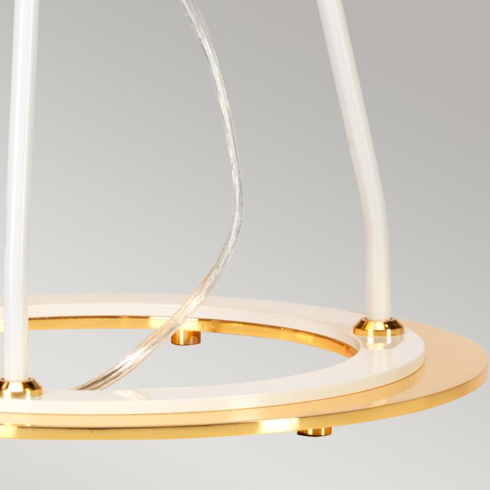 Ferrara Table Lamp - White Polished Gold with White with Metallic Gold Lining Shade