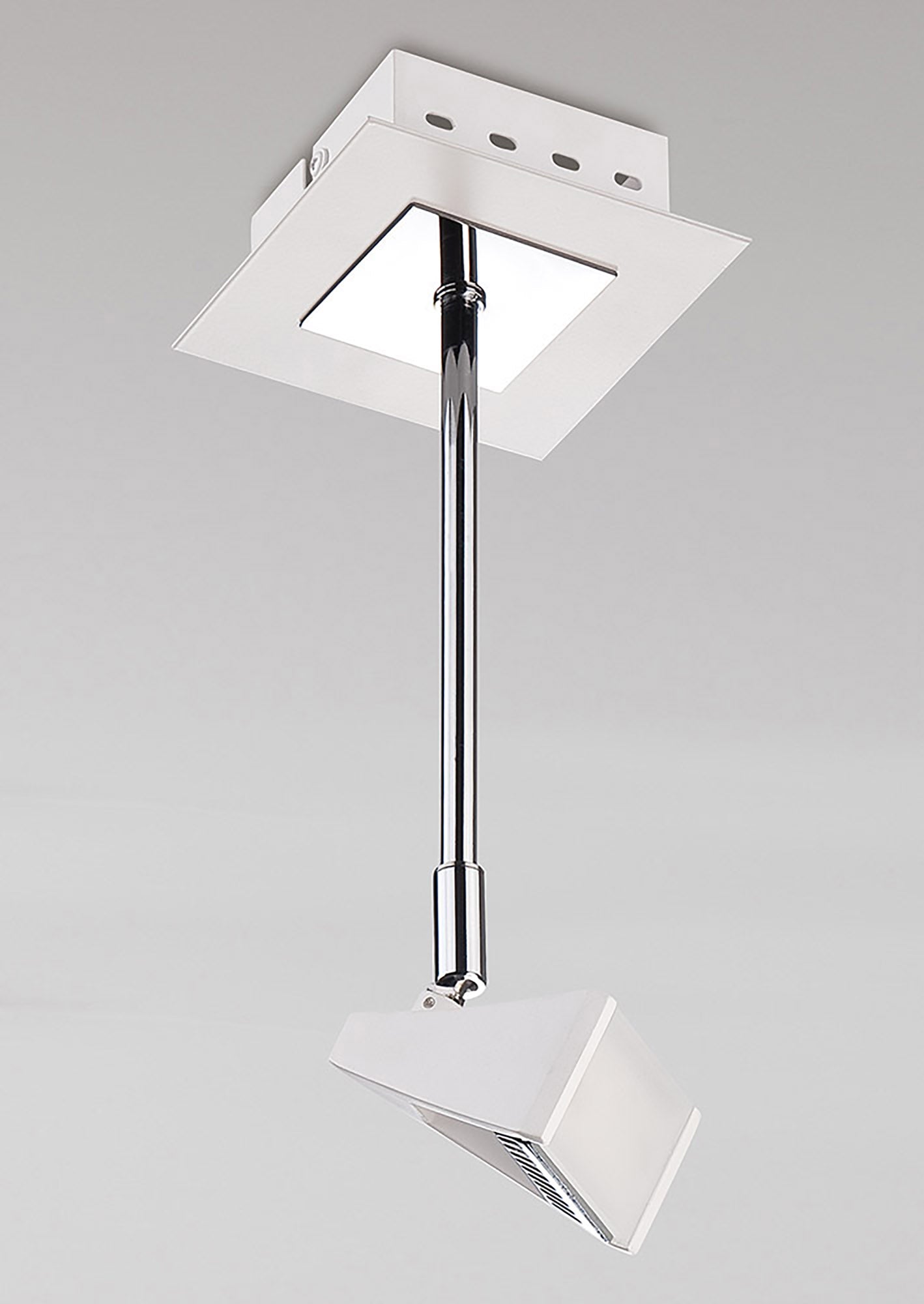 Filippo Telescopic Spot Light 1 Light 5W 3000K, 450lm, Matt White/Polished Chrome, 3yrs Warranty by Mantra