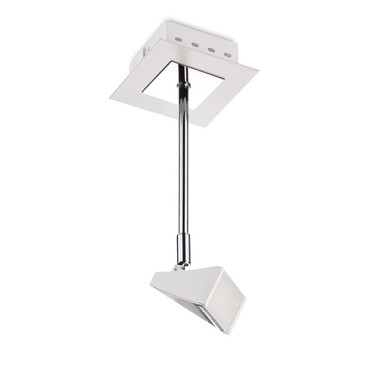Filippo Telescopic Spot Light 1 Light 5W 3000K, 450lm, Matt White/Polished Chrome, 3yrs Warranty by Mantra