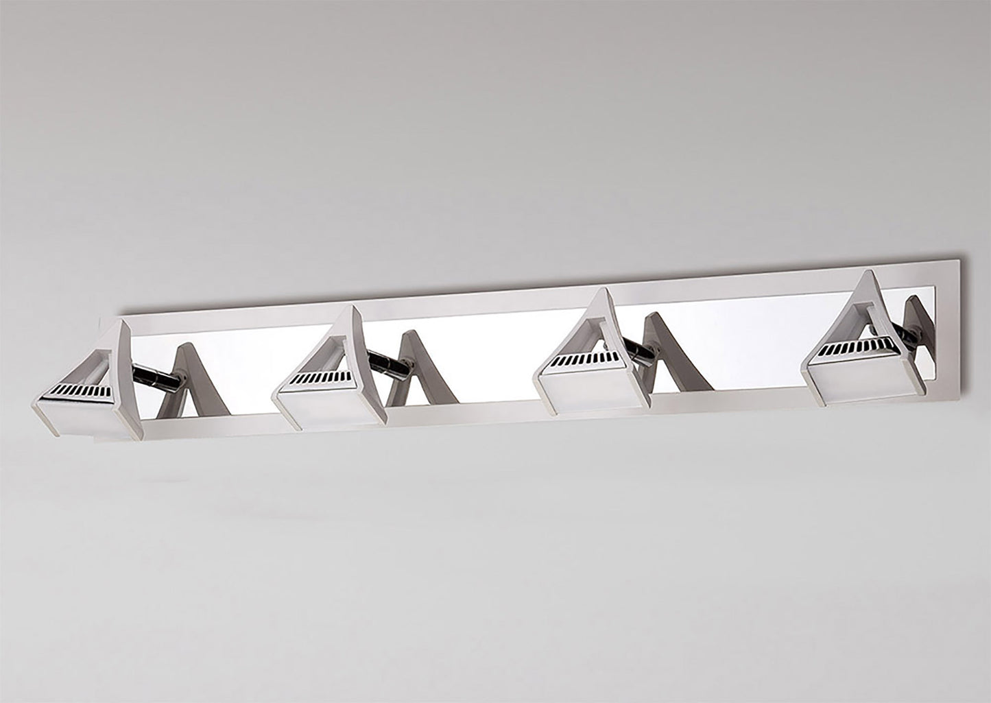 Filippo Linear Spot Light 4 Light LED 20W 3000K, 1750lm, Matt White/Polished Chrome, 3yrs Warranty by Mantra
