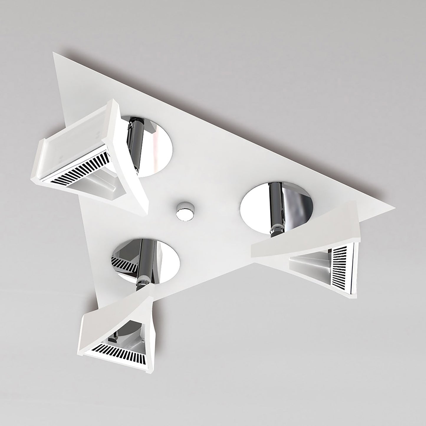 Filippo Spot Light 3 Light LED Triangular 5W 3000K, 1300lm, Matt White/Polished Chrome, 3yrs Warranty by Mantra