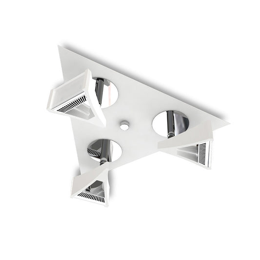 Filippo Spot Light 3 Light LED Triangular 5W 3000K, 1300lm, Matt White/Polished Chrome, 3yrs Warranty by Mantra
