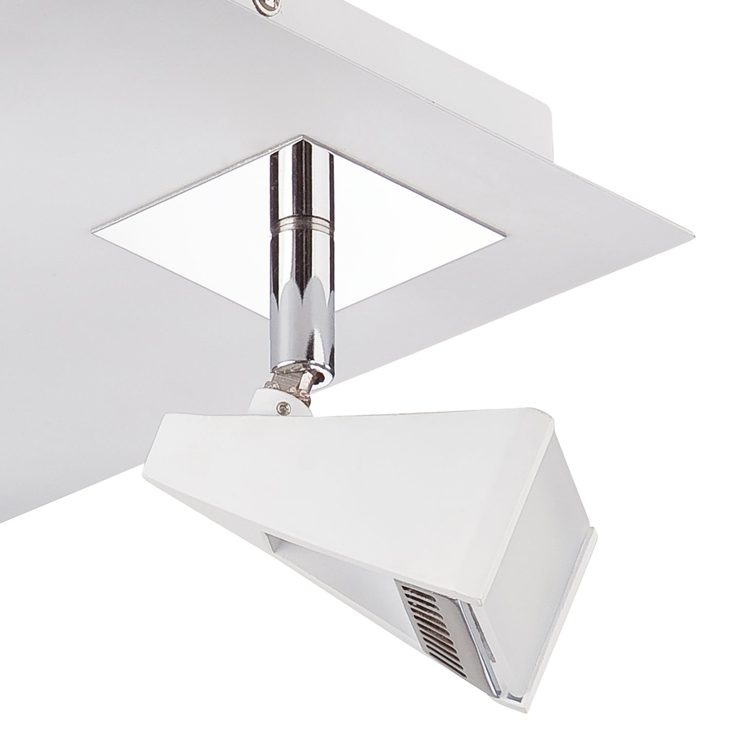 Filippo Spot Light 4 Light LED Square 20W 3000K, 1750lm, Matt White/Polished Chrome, 3yrs Warranty by Mantra