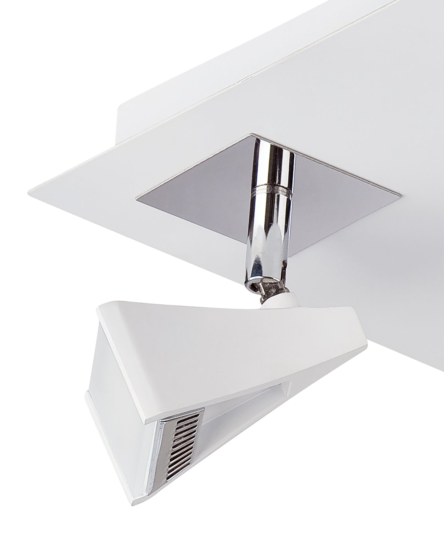 Filippo Spot Light 4 Light LED Square 20W 3000K, 1750lm, Matt White/Polished Chrome, 3yrs Warranty by Mantra