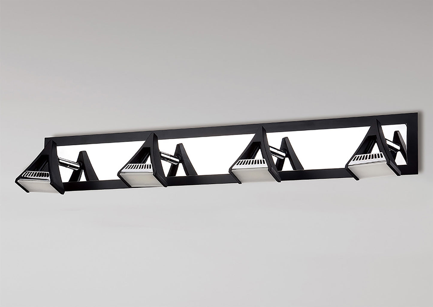 Filippo Linear Spot Light 4 Light LED 20W 3000K, 1750lm, Matt Black/Polished Chrome, 3yrs Warranty by Mantra