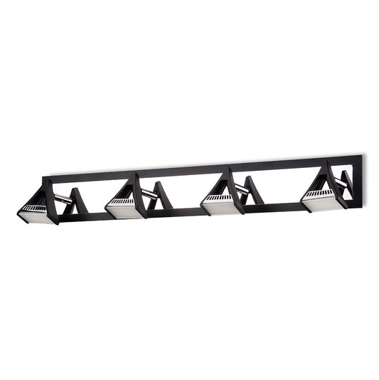 Filippo Linear Spot Light 4 Light LED 20W 3000K, 1750lm, Matt Black/Polished Chrome, 3yrs Warranty by Mantra