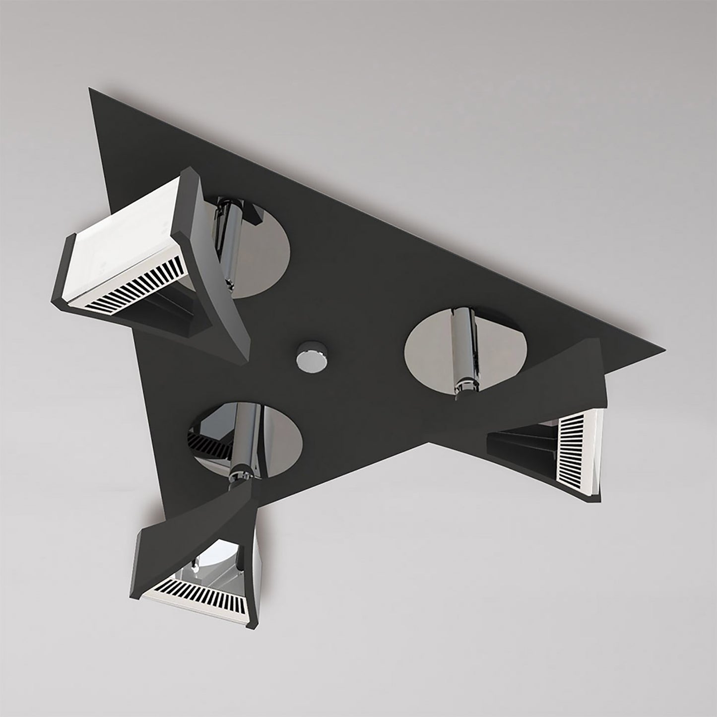 Filippo Spot Light 3 Light LED Triangular 15W 3000K, 1350lm, Matt Black/Polished Chrome, 3yrs Warranty by Mantra