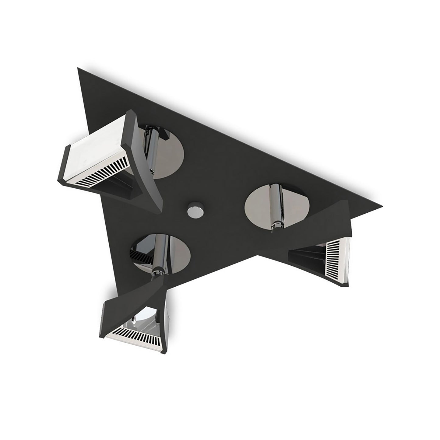 Filippo Spot Light 3 Light LED Triangular 15W 3000K, 1350lm, Matt Black/Polished Chrome, 3yrs Warranty by Mantra