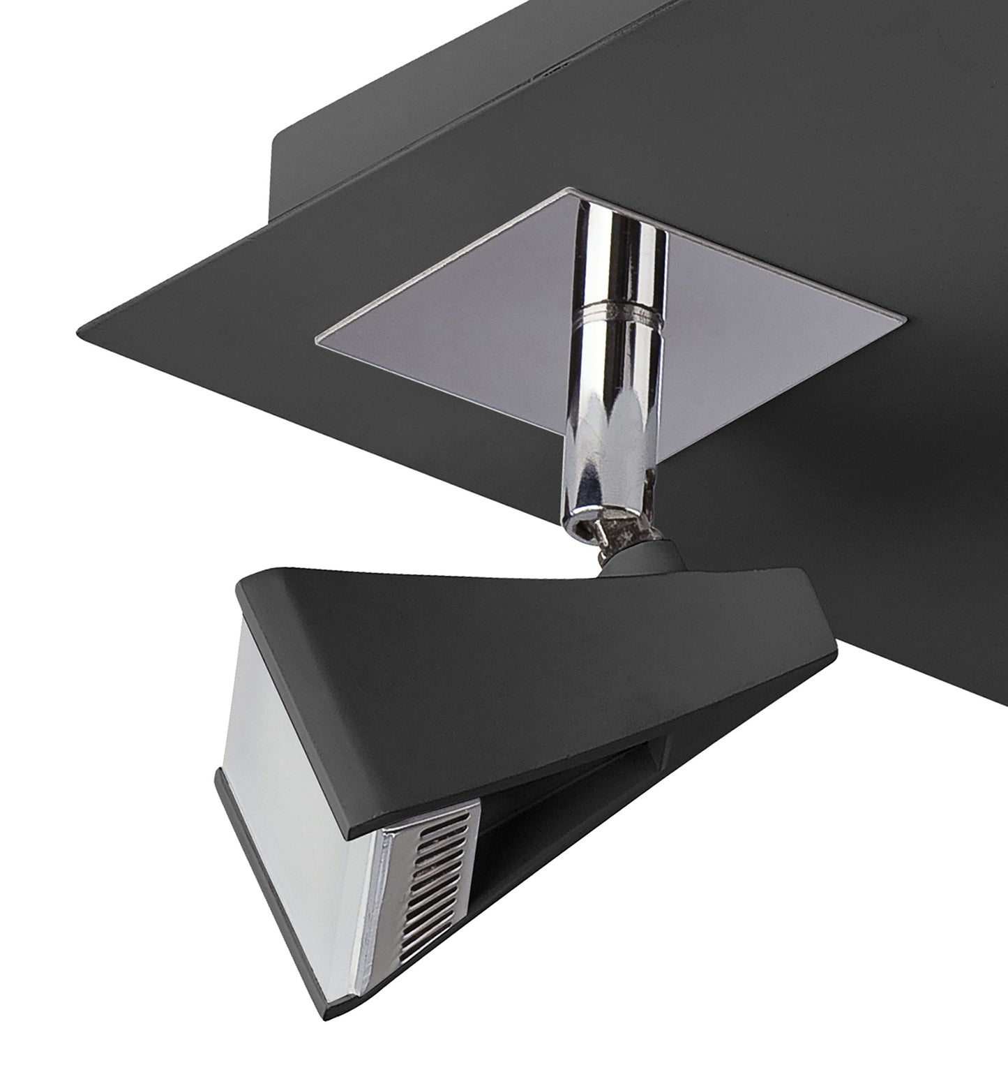 Filippo Spot Light 4 Light LED Square 20W 3000K, 1750lm, Matt Black/Polished Chrome, 3yrs Warranty by Mantra