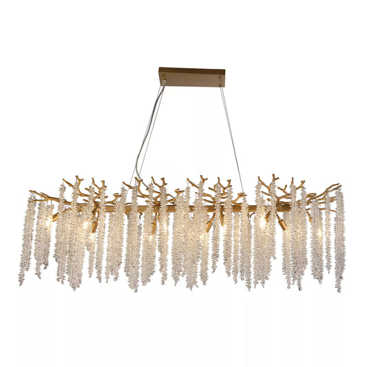 Iced- 10 light Matte Gold Metal and Clear Crystal Bar