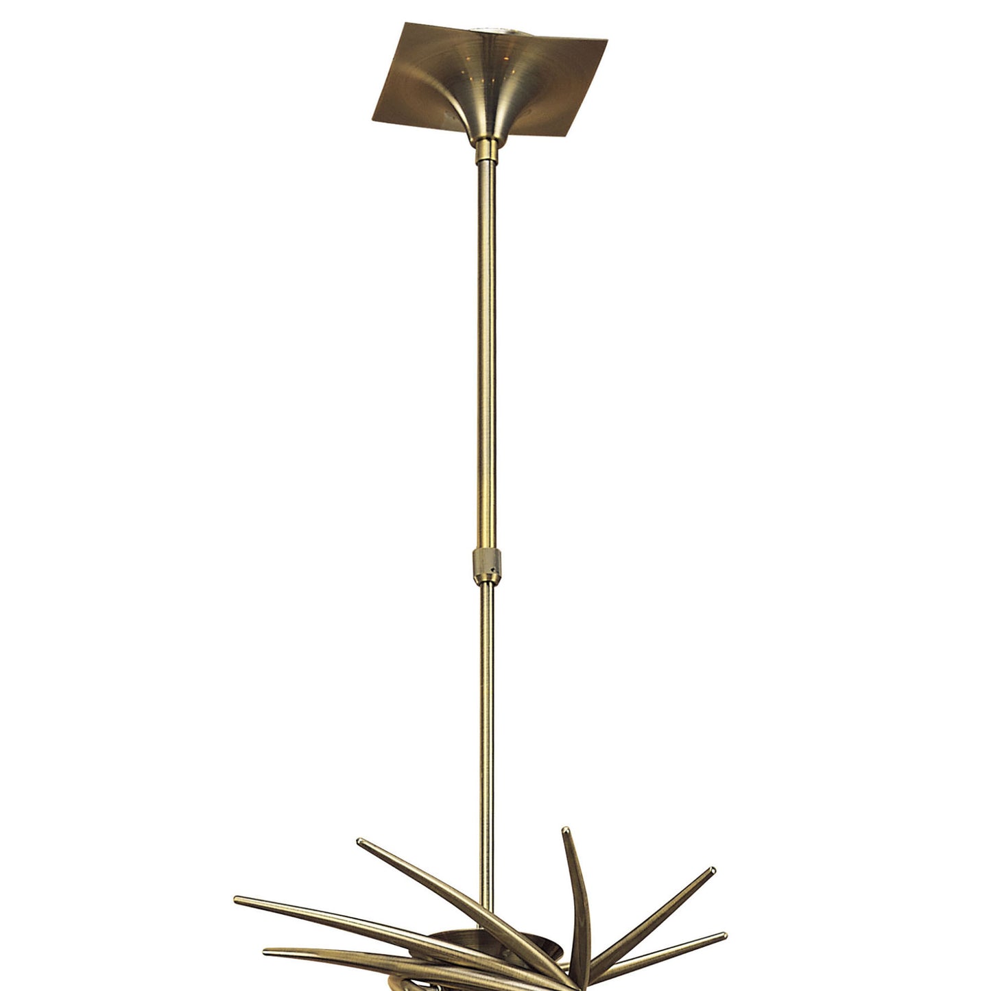 Flavia Telescopic Pendant Round 8 Light G9, Antique Brass by Mantra