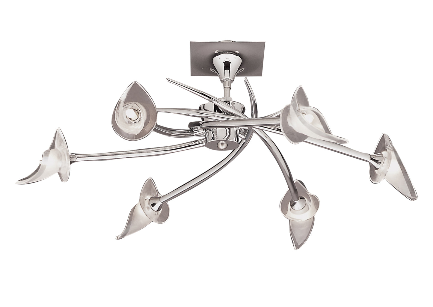 Flavia Telescopic Pendant Convertible To Semi Flush Round 6 Light G9, Polished Chrome by Mantra