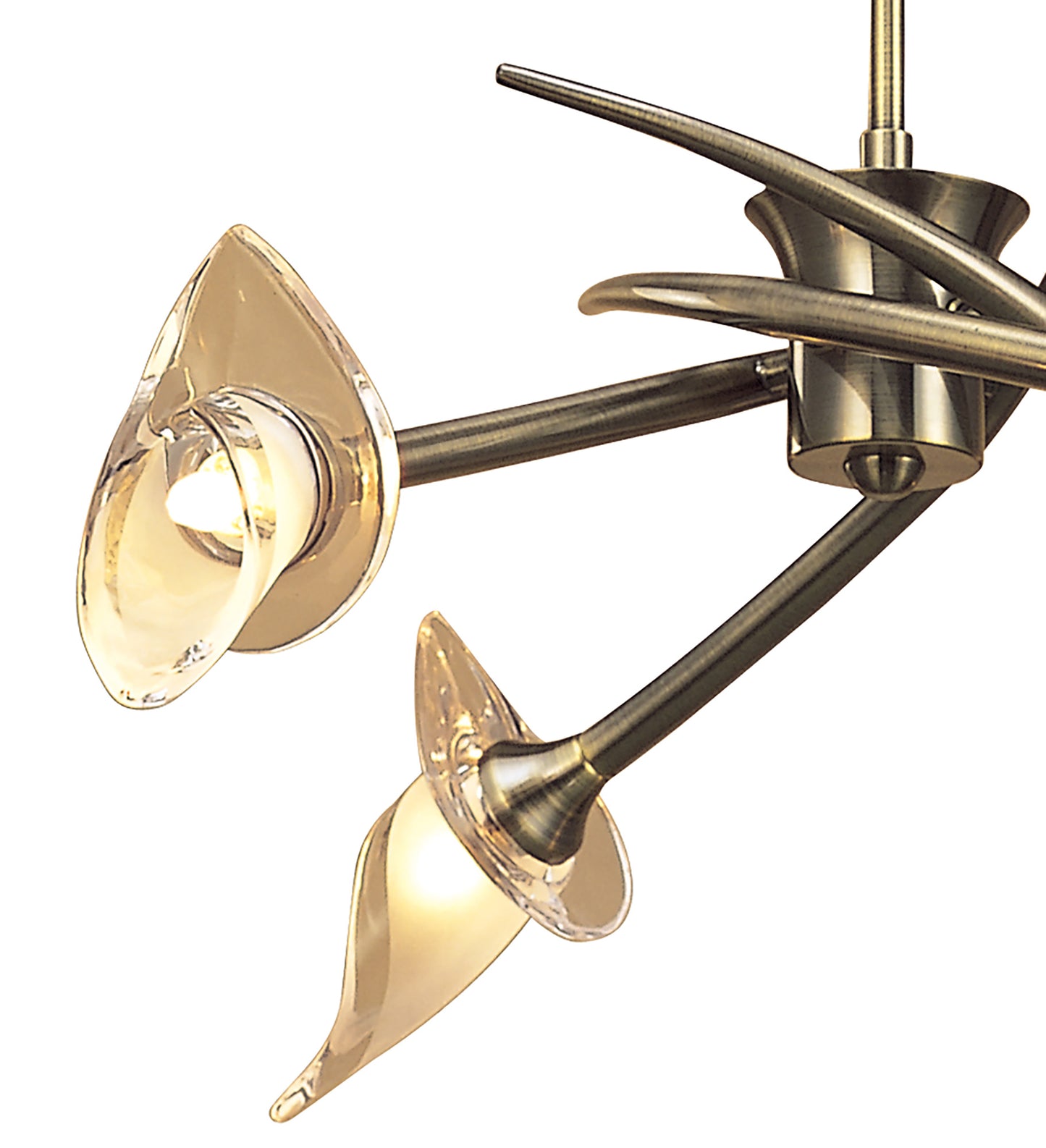 Flavia Telescopic Pendant Convertible To Semi Flush Round 4 Light G9, Antique Brass by Mantra