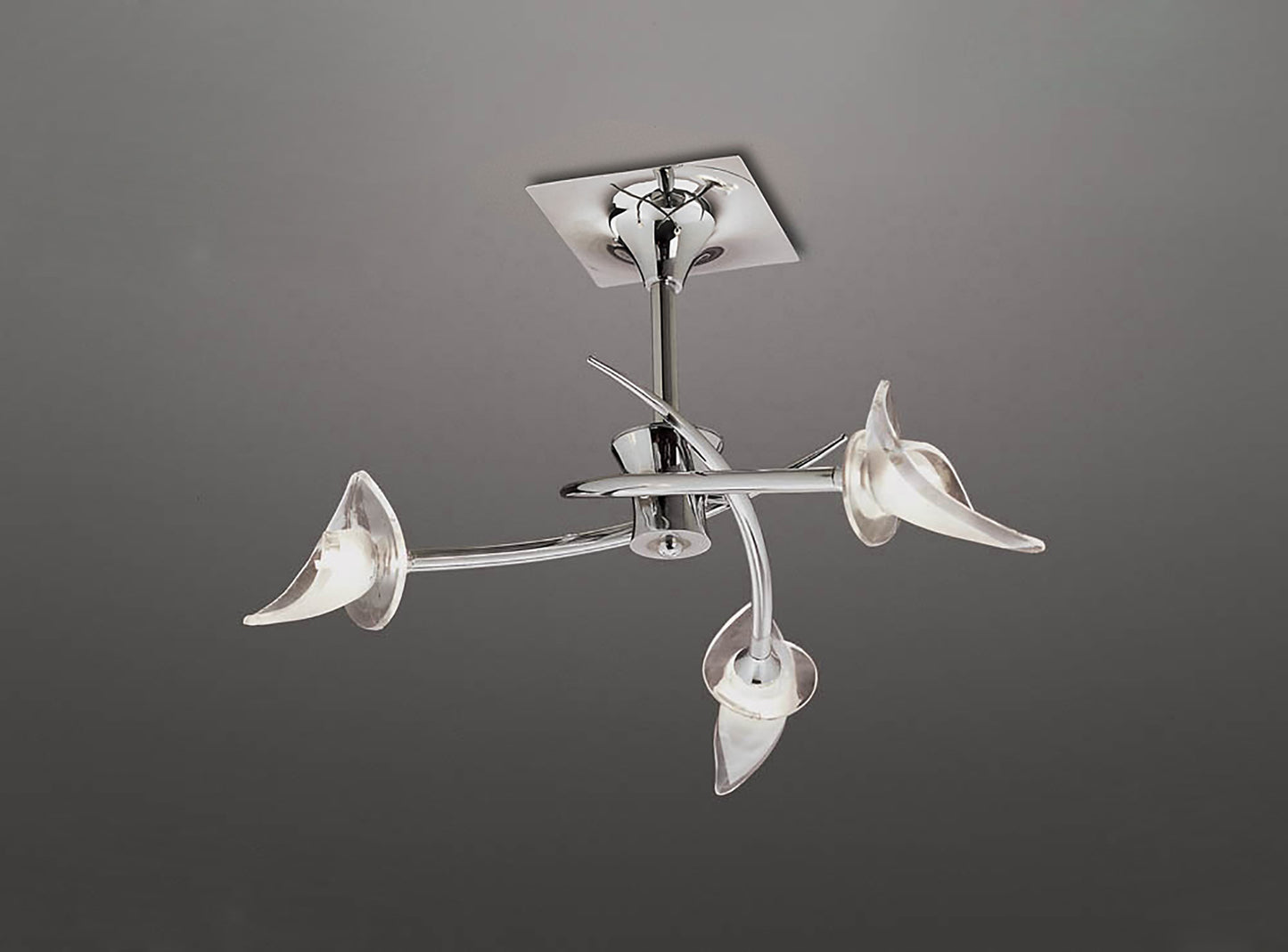 Flavia Semi Flush Round 3 Light G9, Polished Chrome by Mantra