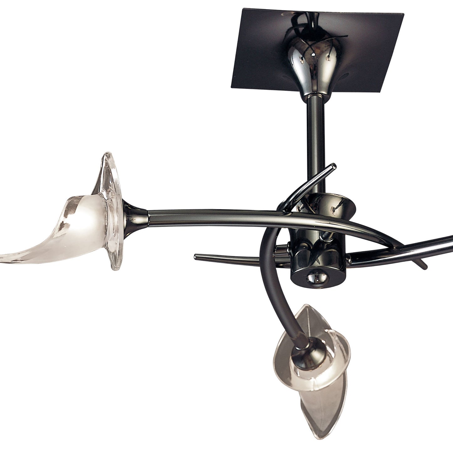 Flavia Semi Flush Round 3 Light G9, Black Chrome by Mantra