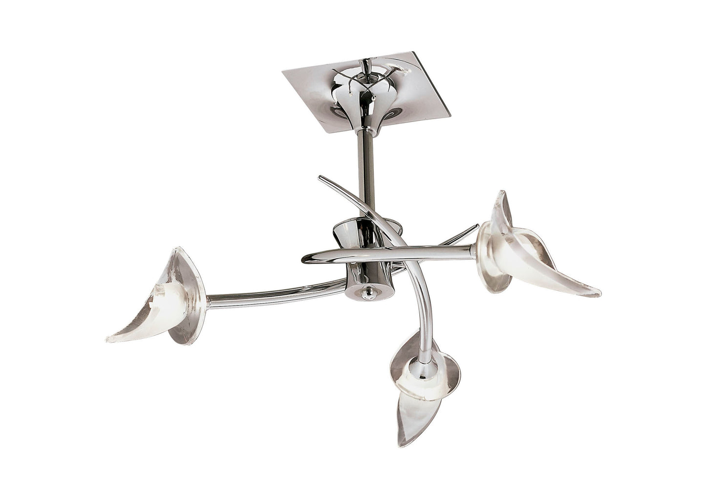 Flavia Semi Flush Round 3 Light G9, Polished Chrome by Mantra